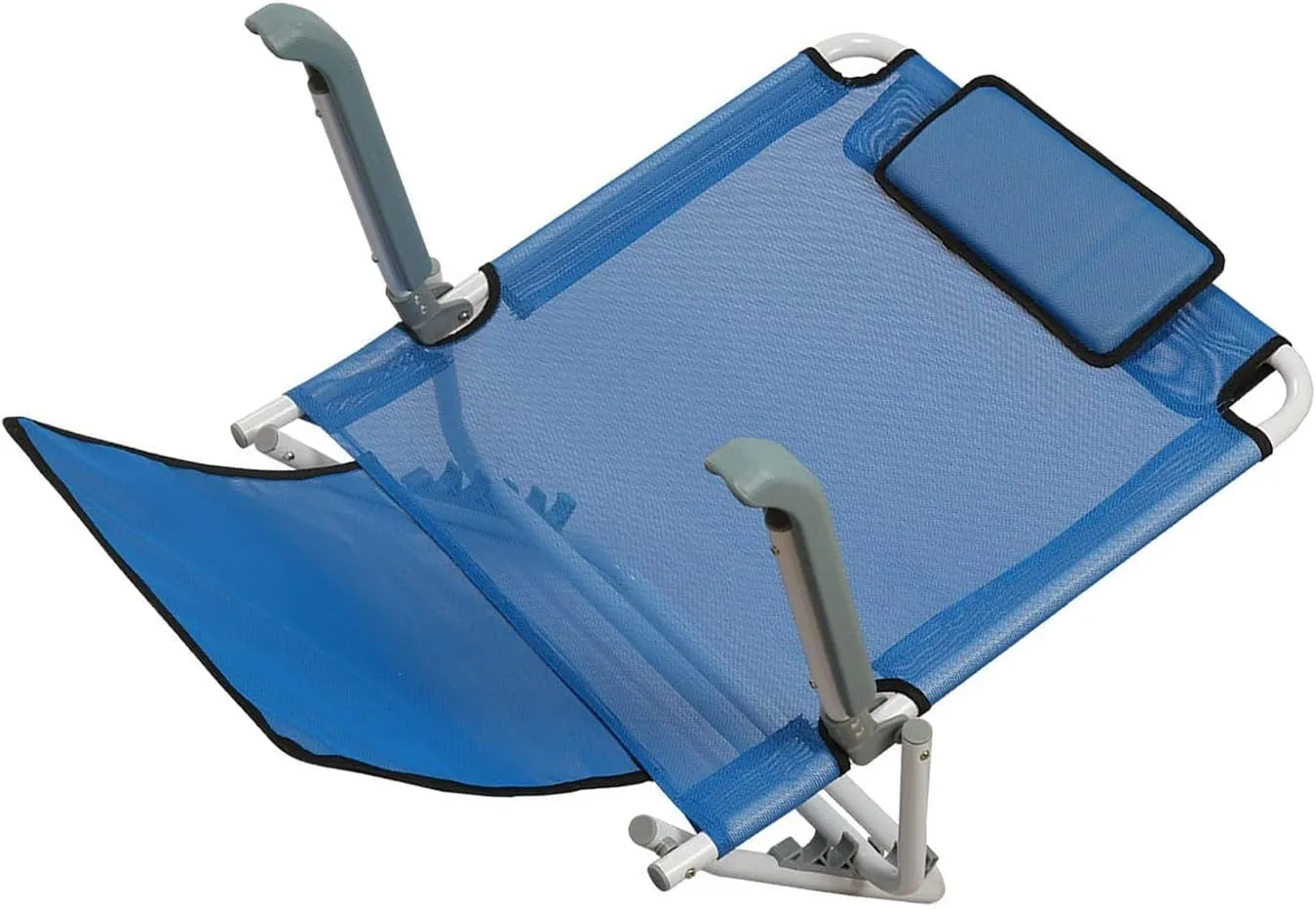 Reclining Beach Mat, Adjustable Bed Backrest Beach Chair with Pillow, Portable Folding Beach Mat, Breathable Beach Leisure Chair, for Outdoor Beach(Blue)