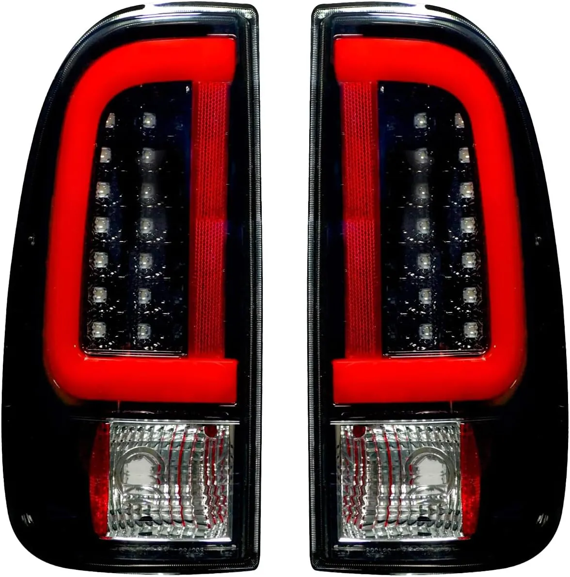 RECON - Fits 2008-2016 Ford Super Duty (F250, F350, F450, F550) Premium Ultra Bright OLED Tail Lights Red Turn Signals, Brake Lights, Running Lights (SMOKED LENS)