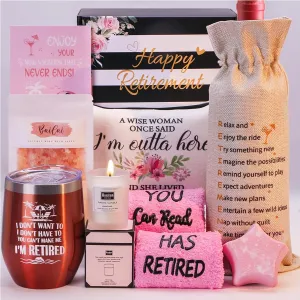 Retirement Gift for Woman 2025, Happy Retirement Gifts for Women Nurse Teacher Coworker Boss Mom Grandma, Best Funny Retired Gift Ideas Basket