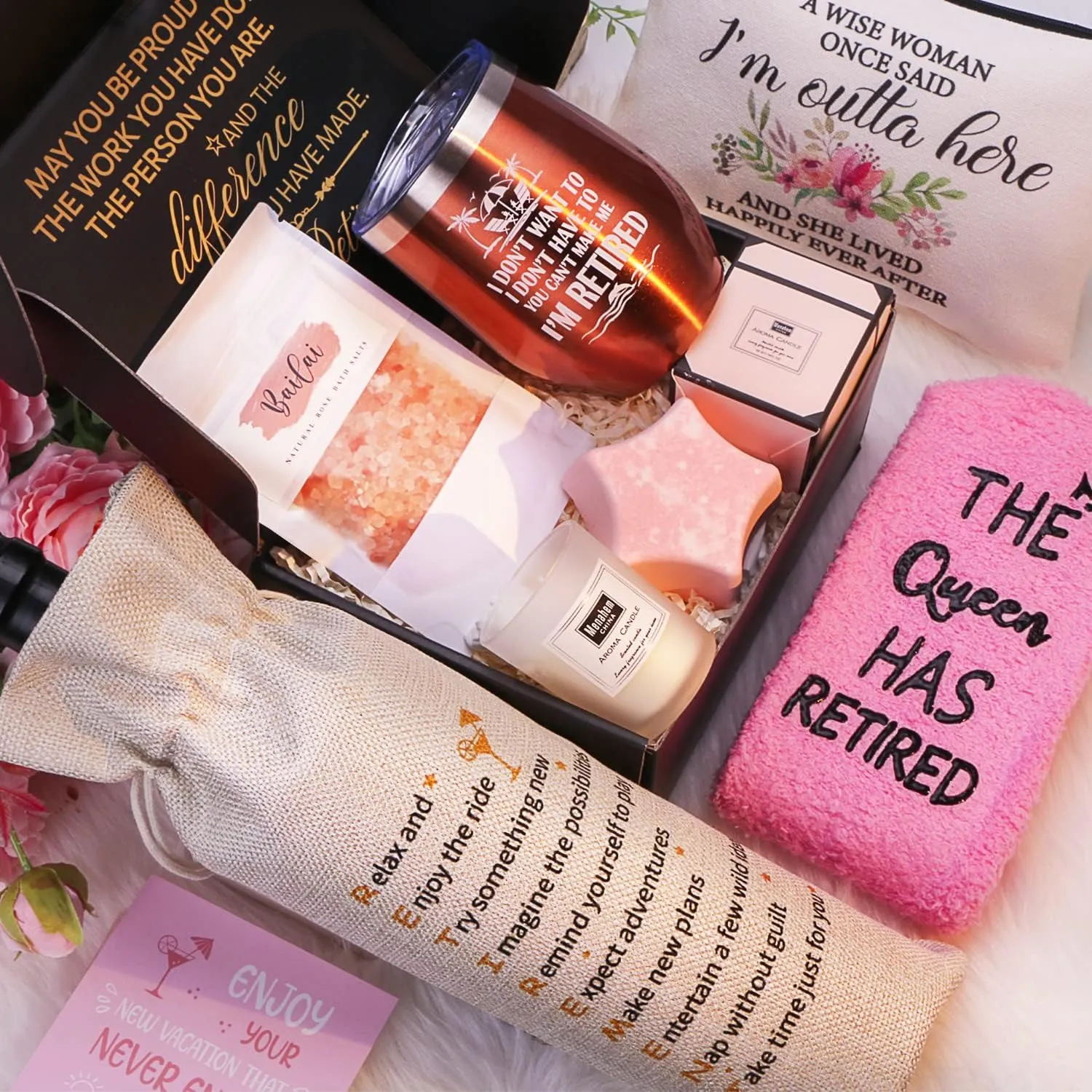 Retirement Gift for Woman 2025, Happy Retirement Gifts for Women Nurse Teacher Coworker Boss Mom Grandma, Best Funny Retired Gift Ideas Basket