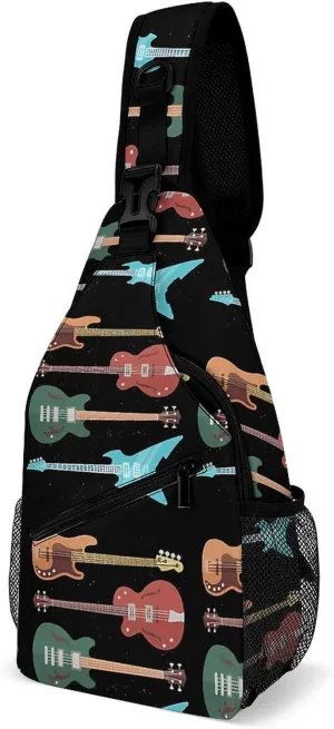 Retro Bass Guitar A Spacious And Large Capacity Portable Adjustable Chest Bag