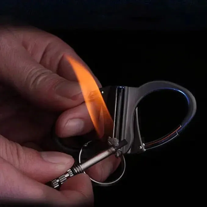 Reusable metal match - Windproof fire starter with carabiner