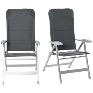Rootz 2 Piece Set Foldable Garden Chairs - Deck Chairs - Outdoor Chairs - Adjustable Backrest & Armrests - 75cm x 61.5cm x 115cm