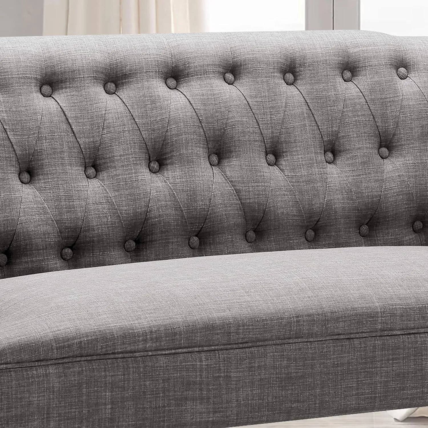 Rosevera Drennan Loveseat - Sofa for Living Room, Linen, Ash