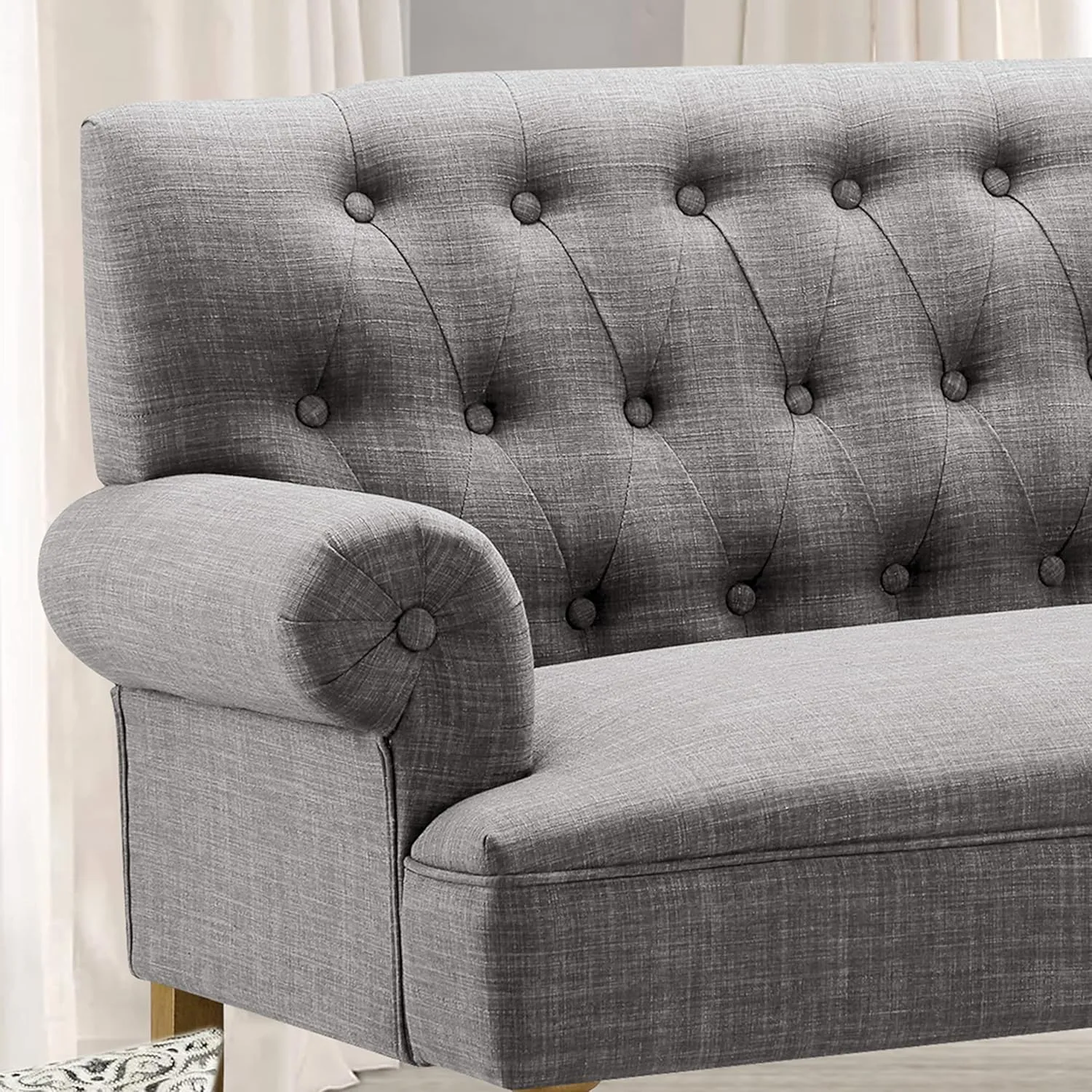 Rosevera Drennan Loveseat - Sofa for Living Room, Linen, Ash