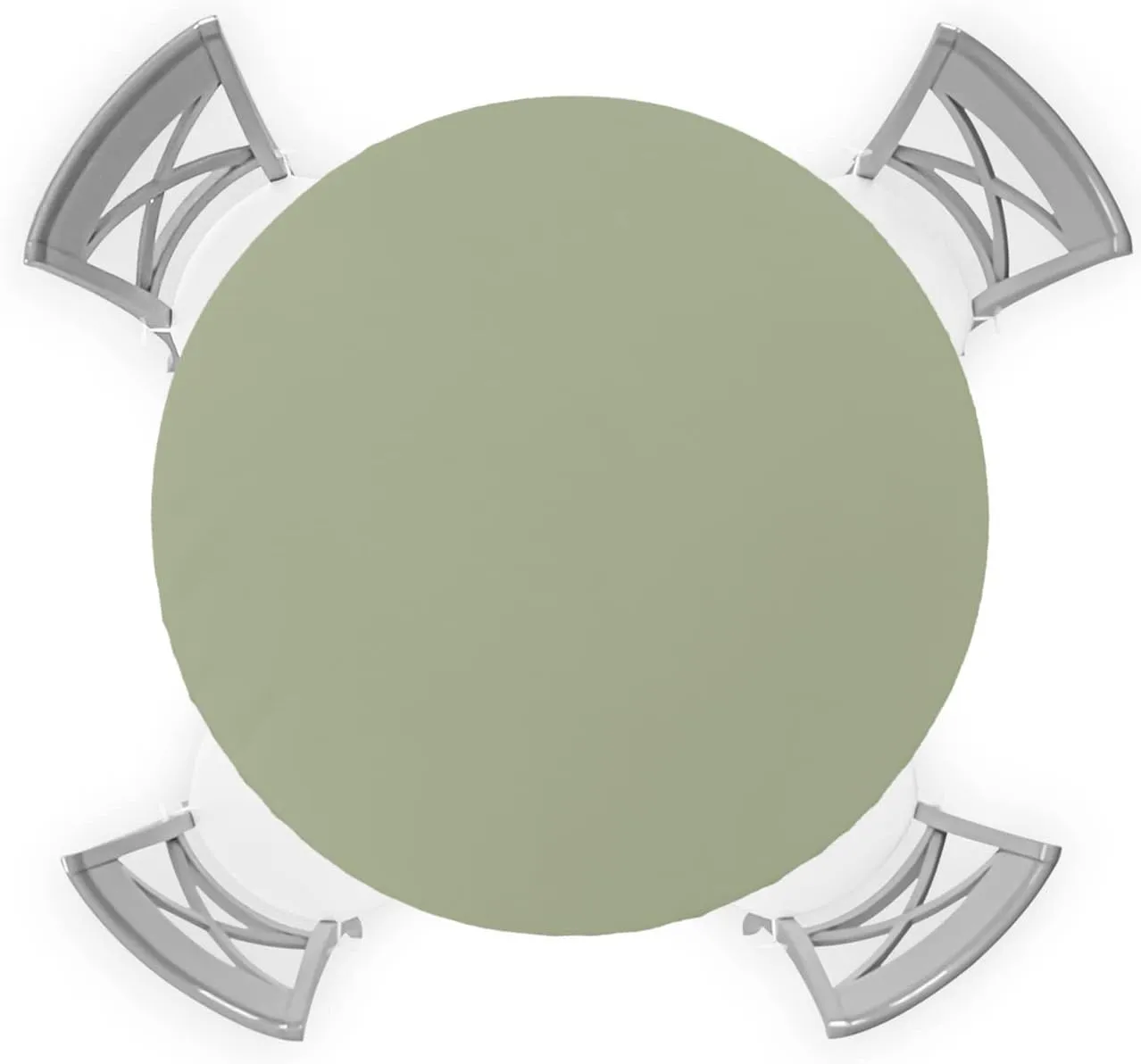 Sage Green Round Fitted Tablecloth with Elastic Edge, Outdoor Table Cloth Waterproof, Farmhouse Sage Green Decor Patio Table Covers for Parties Decor Fits Tables up 36"-44"