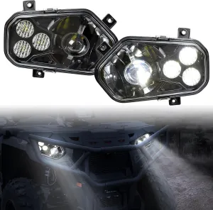 SAUTVS LED Headlights with Angel Eye for Sportsman, LED Head Lights Front Lamps with High Low Beam Lights for Polaris Sportsman 400 500 550 570 800 850 2009-2017 Accessories