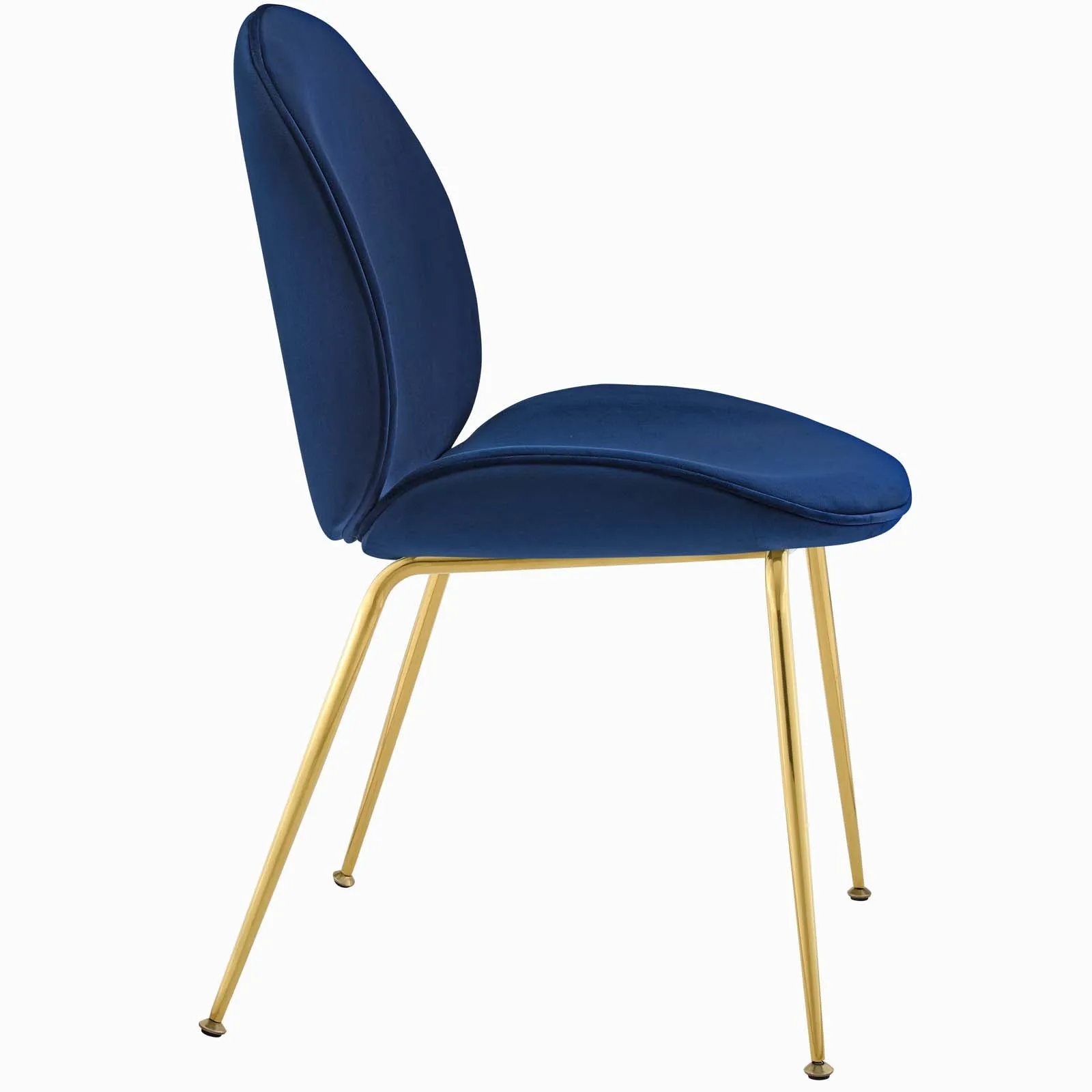 Scoop Gold Stainless Steel Leg Performance Velvet Dining Chair by Modway