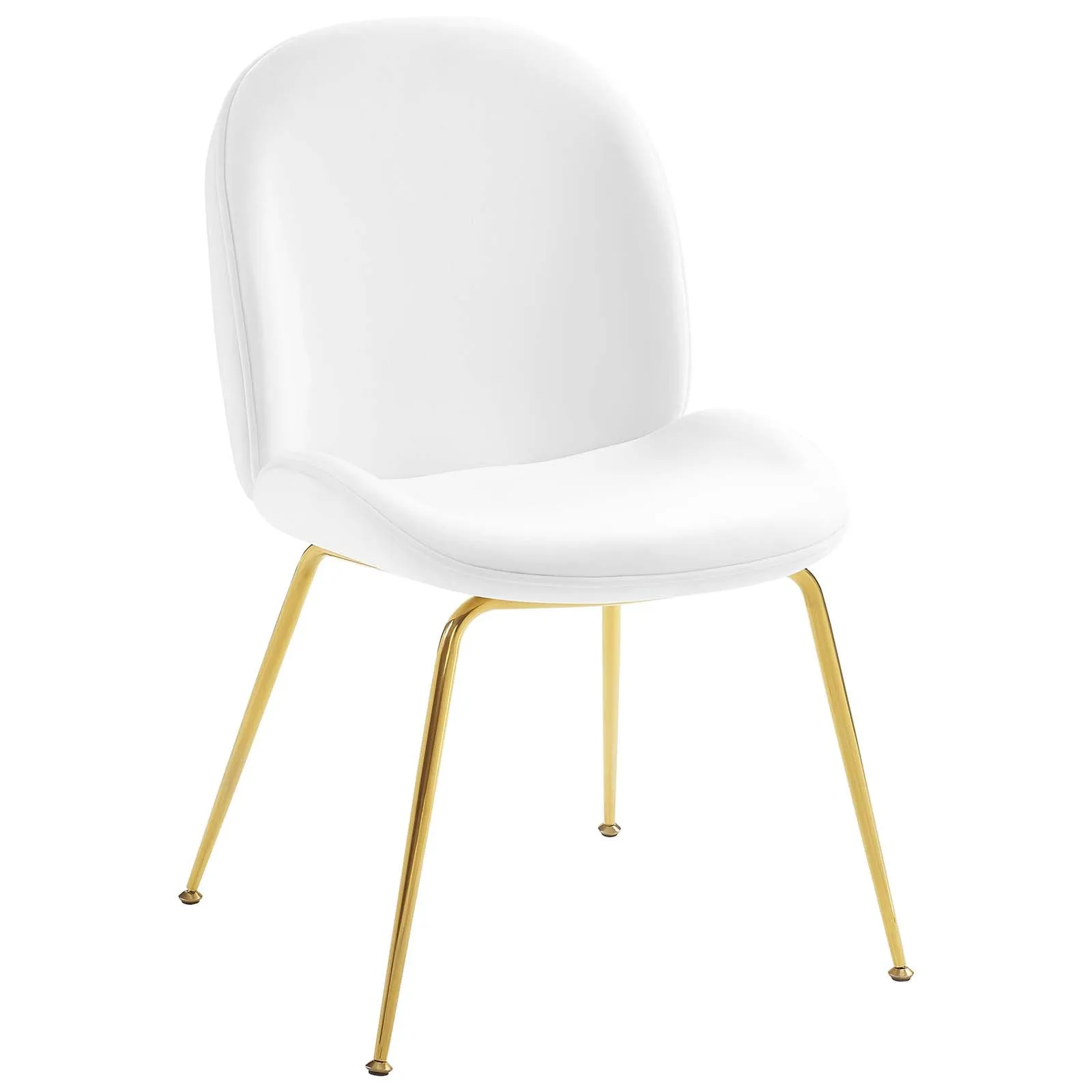 Scoop Gold Stainless Steel Leg Performance Velvet Dining Chair by Modway