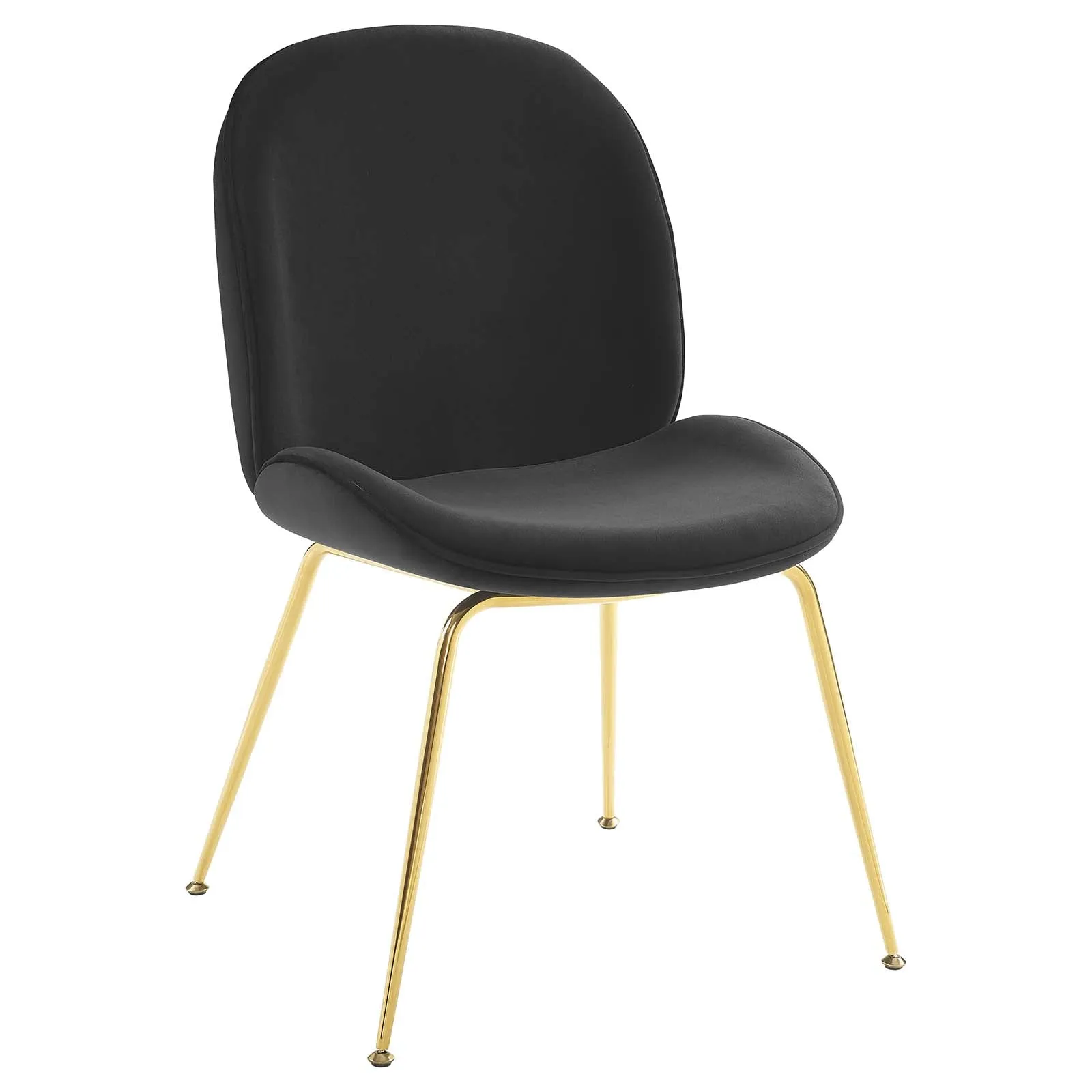 Scoop Gold Stainless Steel Leg Performance Velvet Dining Chair by Modway