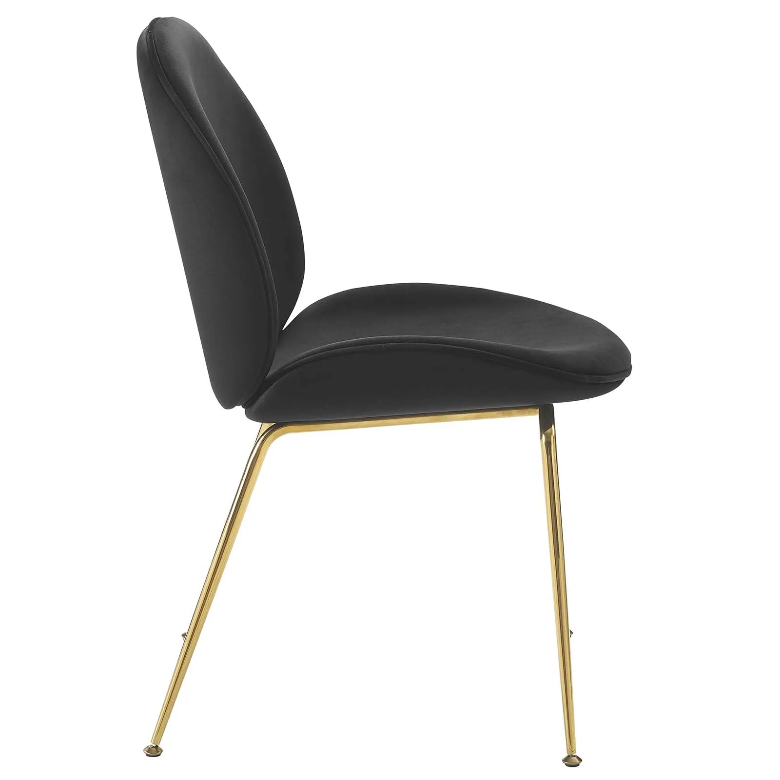 Scoop Gold Stainless Steel Leg Performance Velvet Dining Chair by Modway