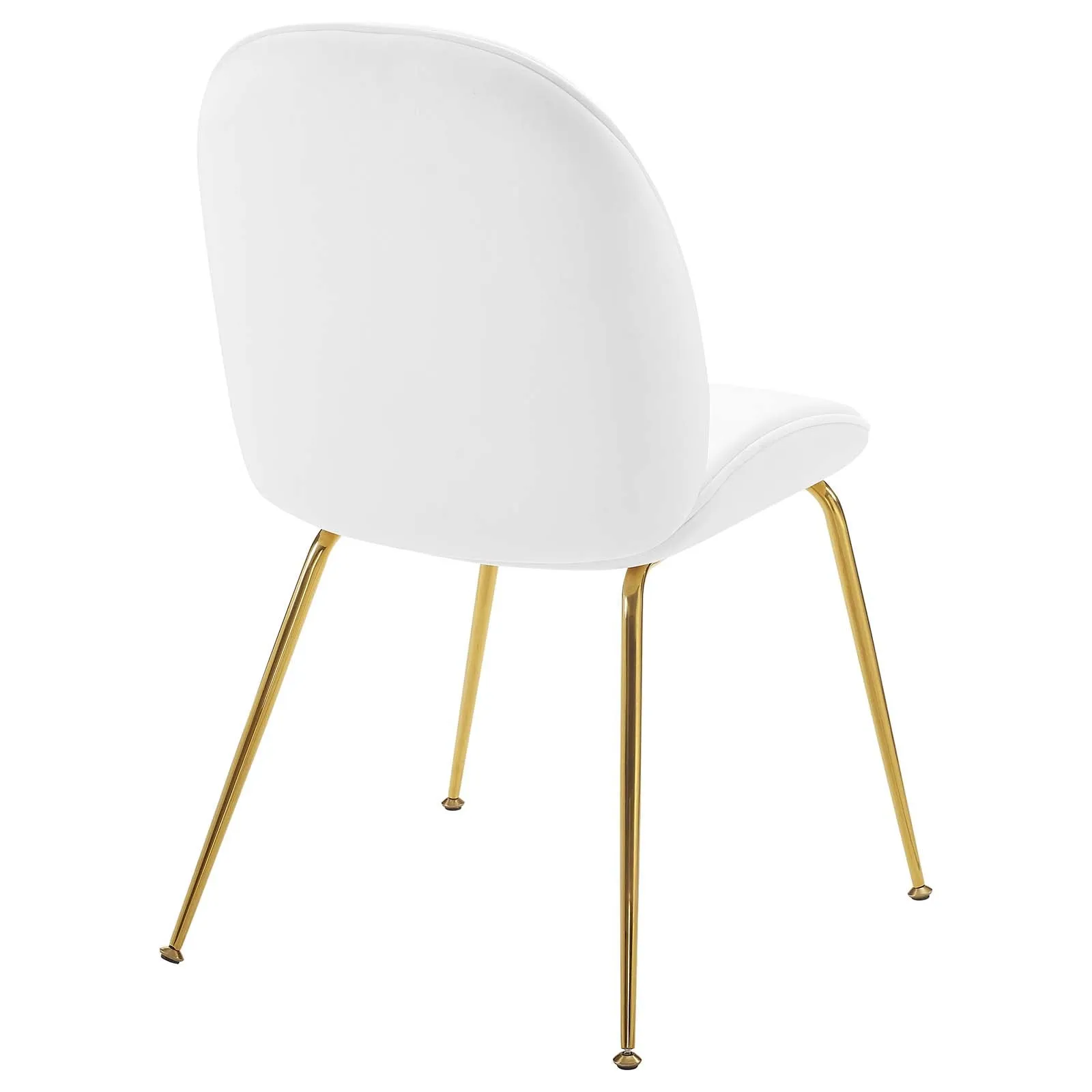Scoop Gold Stainless Steel Leg Performance Velvet Dining Chair by Modway
