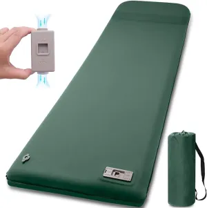 Self Inflating Sleeping Pad with Electric Pump, 3.14" Ultra-Thick Memory Foam Sleeping Mats for Camping,Easy Inflate&Deflate,9.5 R-Value Insulated Camping Mattress Pad with Pillow for Car Travel Tent
