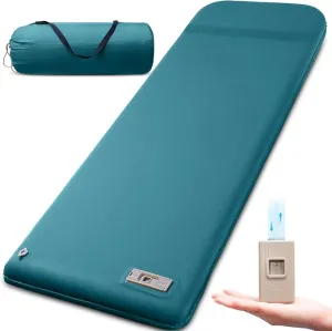 Self Inflating Sleeping Pad with Electric Pump, 3.15" Ultra-Thick Memory Foam Camping Sleeping Mat with Pillow, 9.5 R-Value Insulated Camping Pad Mattress for Travel Car Tent