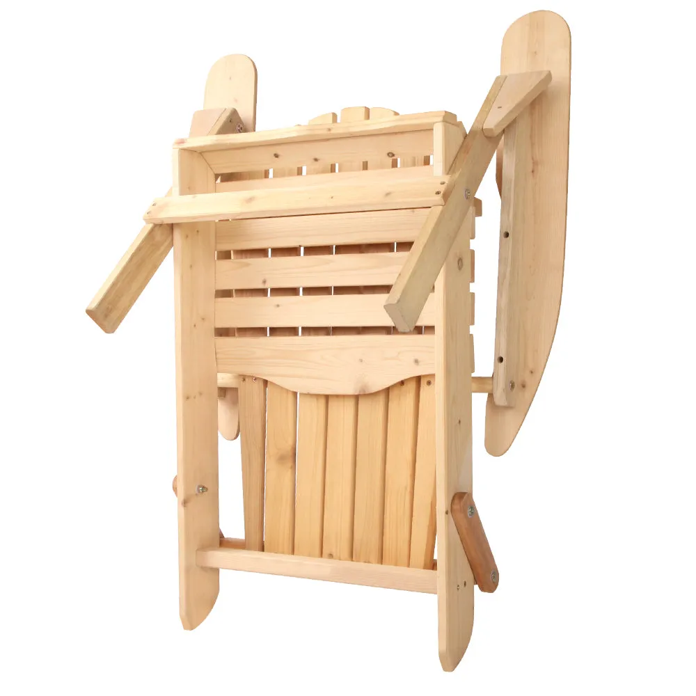 Set of 2 Adirondack Foldable Outdoor Armchairs - Natural