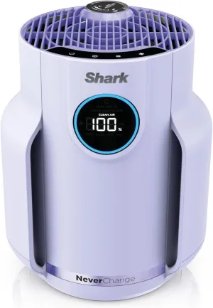 Shark NeverChange Air Purifier Compact Pro with Long-lasting HEPA Exceeding Filtration, Captures Pet Dander, Dust, Smoke, and Allergens, up to 250 sq. ft. for Bedroom, Home Office, Dorm, HP072PL