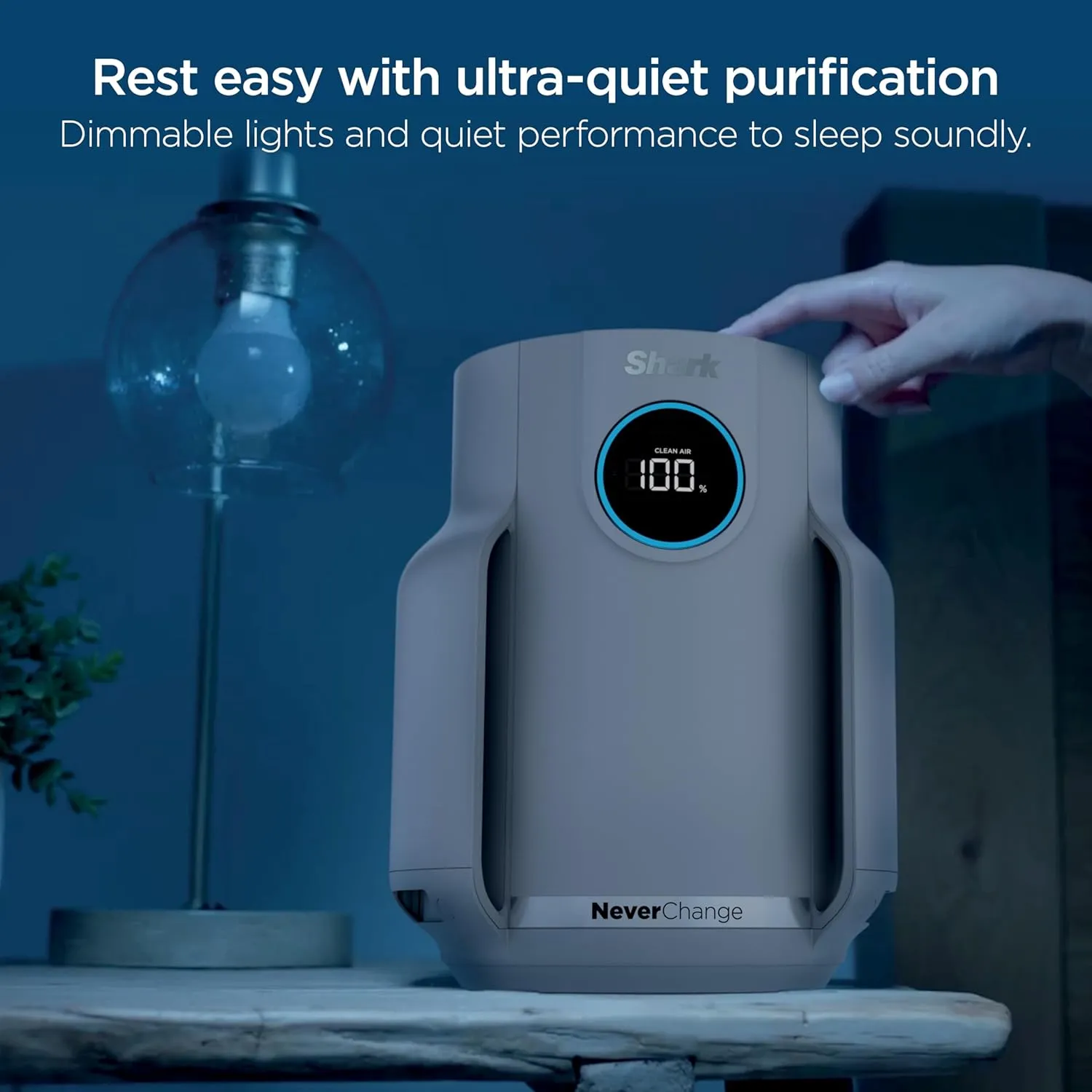 Shark NeverChange Air Purifier Compact Pro with Long-lasting HEPA Exceeding Filtration, For Pet Dander, Dust, Smoke, Allergens, Up to 250 sq. ft. for Bedroom, Home Office, Dorm, HP071BRN (2025)