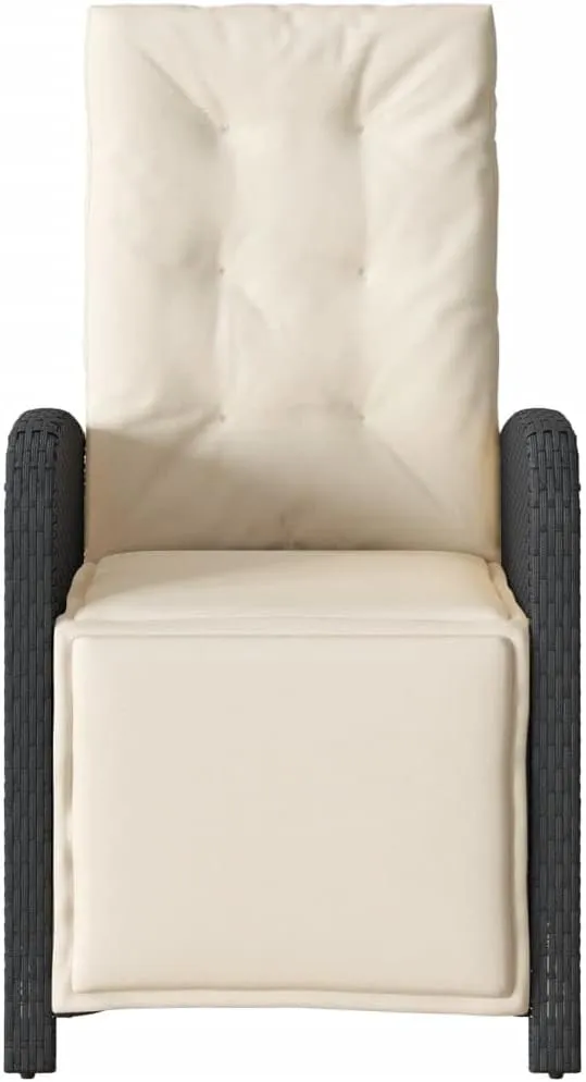 Sillas De Patio Beach Chair Lawn Chairs Dining Room Chairs - Reclining Patio Chair with Footrest Black Poly Rattan for Garden Beaches Outside Terrace
