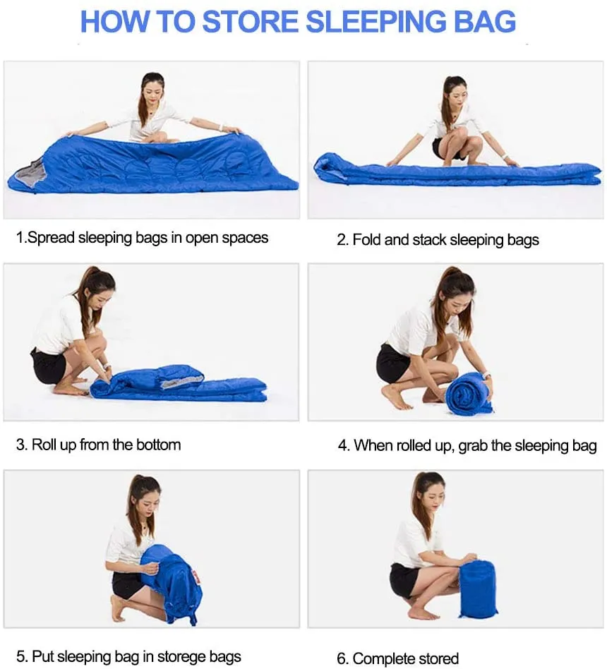 Single Outdoor Camping Compact Winter Envelope Shaped Sleeping Bag