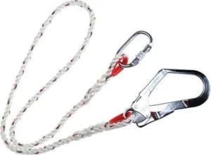 Single Restraint Lanyard 1.5m 100KG  Polyester rope with Scaff Hook- Portwest FP21