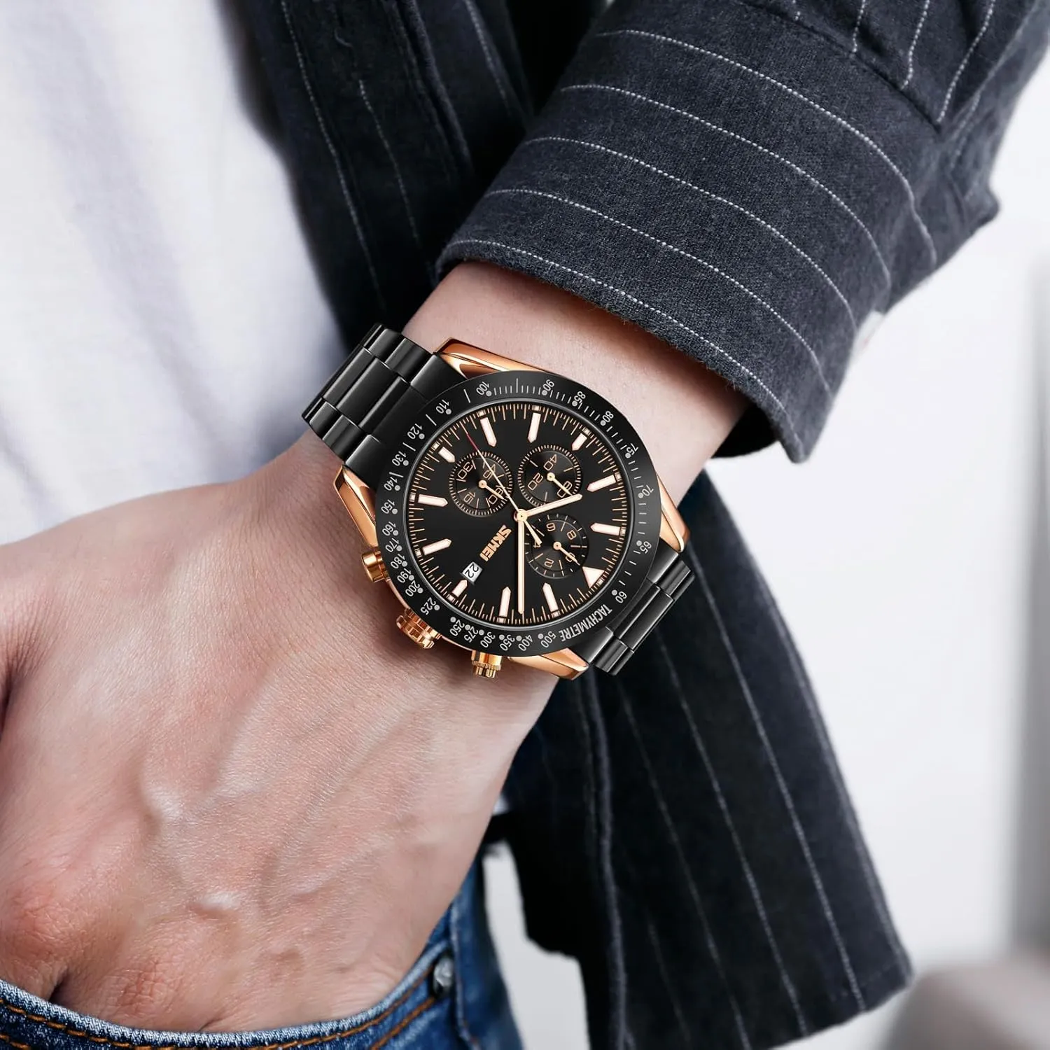 SKMEI Men's Automatic Waterproof Analog Watches Women's Luxury Business Quartz Wristwatch
