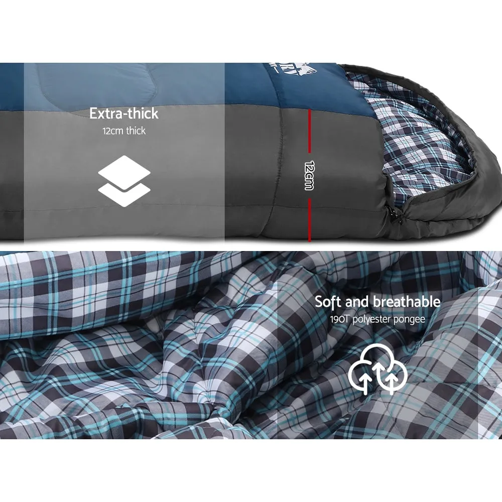 Sleeping Bag Single Thermal Camping Hiking Tent Blue -20°C