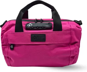 Smell Proof Duffle Bag with Anti Theft Combo Lock, Removable Shoulder Strap, Water Resistant, Ultra Durable Double Gasket Zippers   Premium Hardware (Bold Pink, 9-Inch (9" x 5" x 4"))
