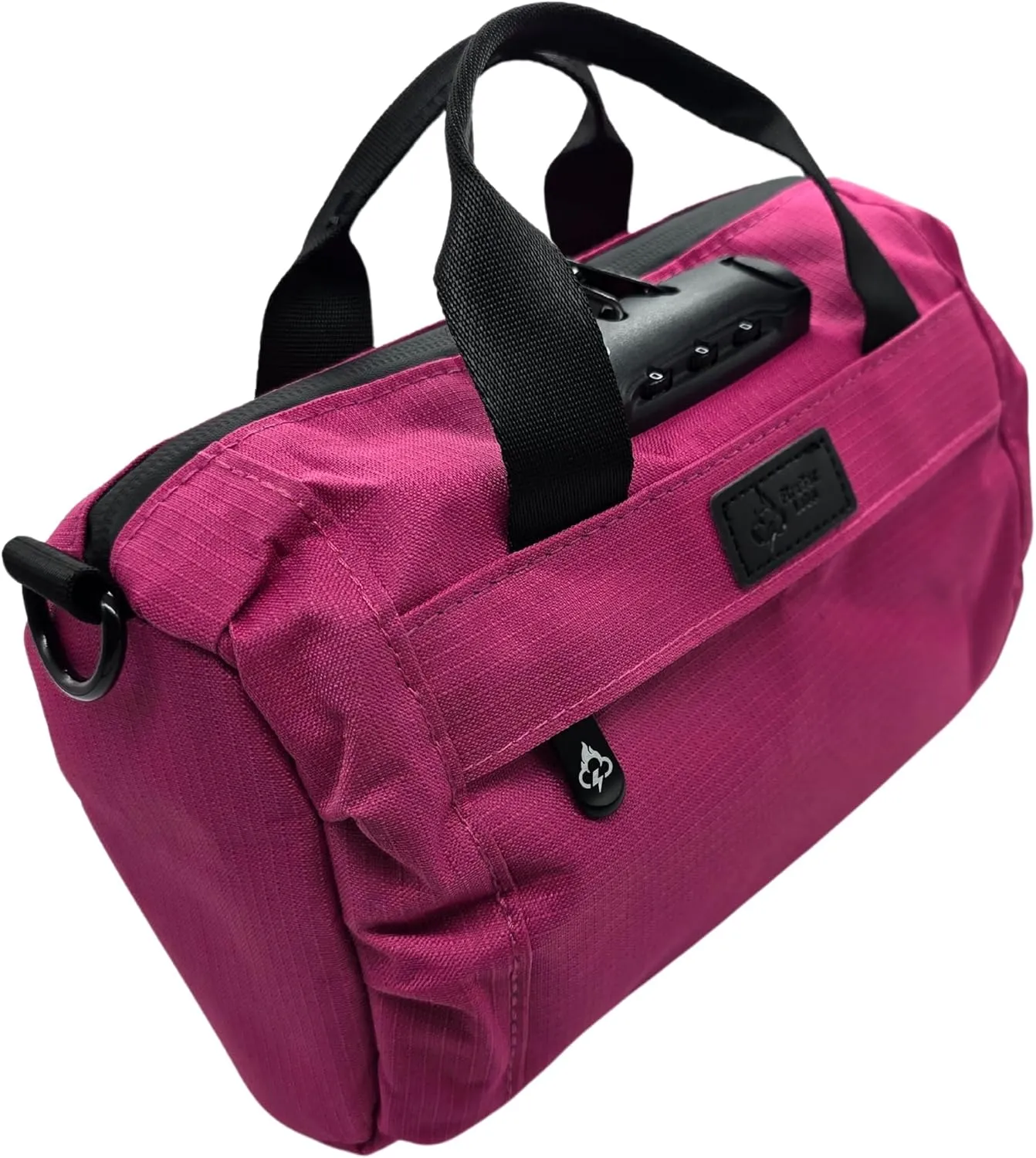 Smell Proof Duffle Bag with Anti Theft Combo Lock, Removable Shoulder Strap, Water Resistant, Ultra Durable Double Gasket Zippers   Premium Hardware (Bold Pink, 9-Inch (9" x 5" x 4"))