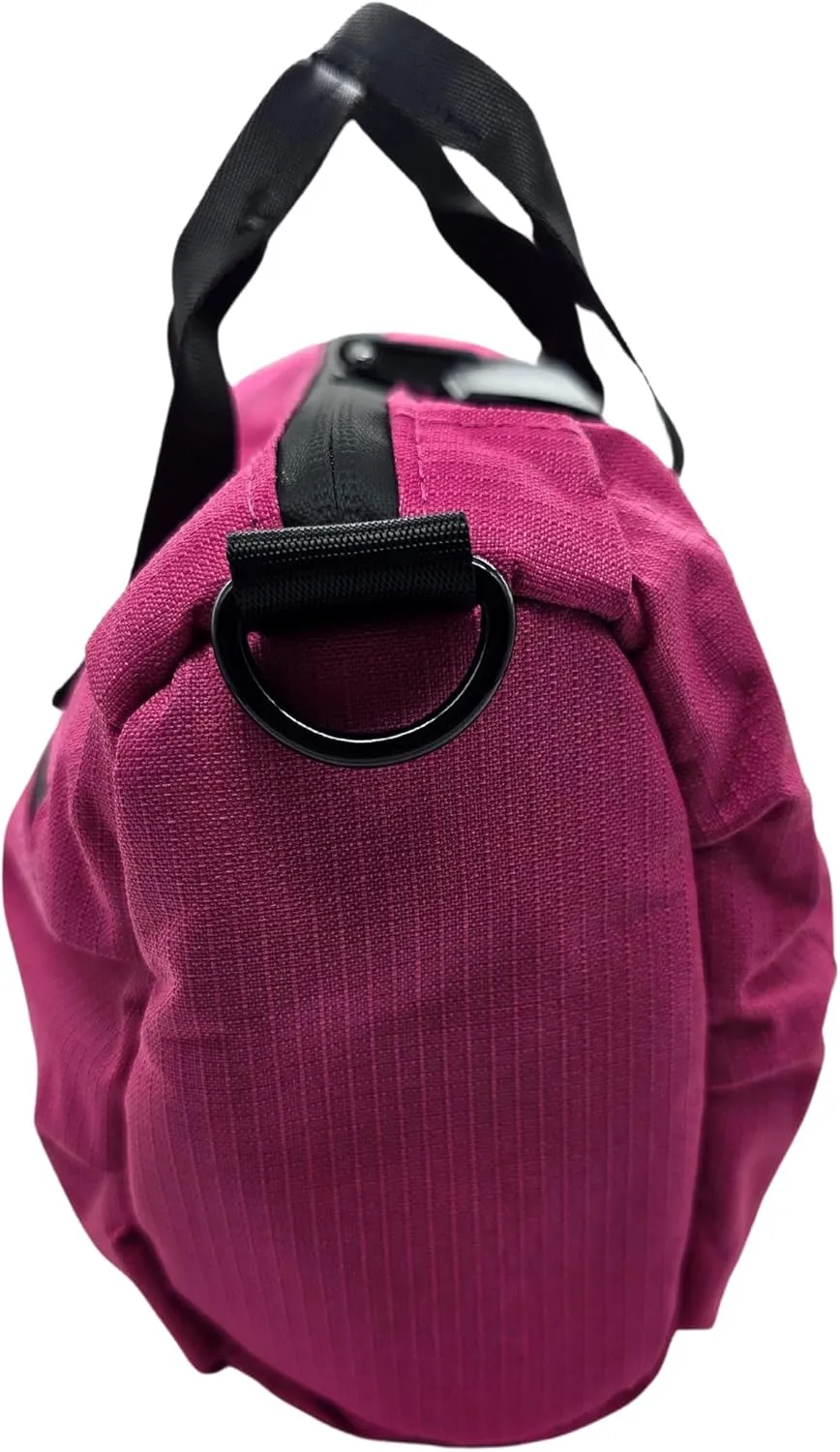 Smell Proof Duffle Bag with Anti Theft Combo Lock, Removable Shoulder Strap, Water Resistant, Ultra Durable Double Gasket Zippers   Premium Hardware (Bold Pink, 9-Inch (9" x 5" x 4"))