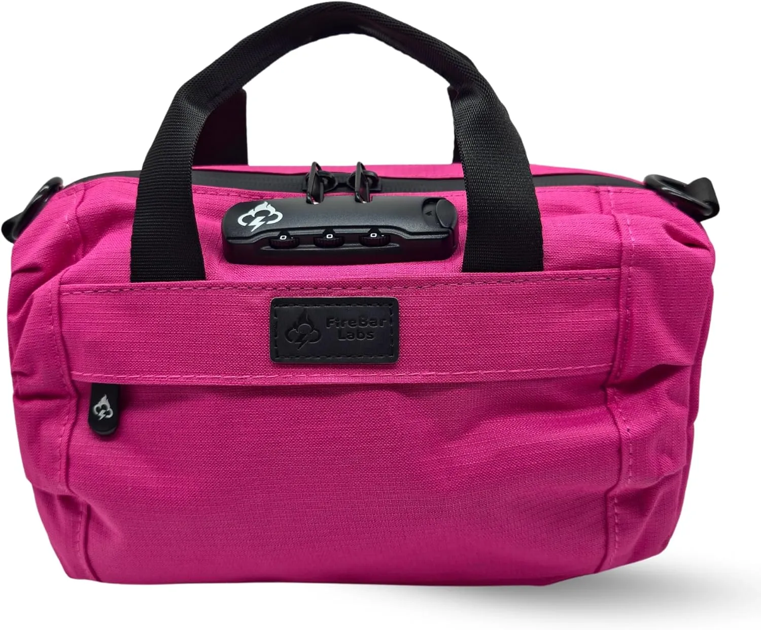 Smell Proof Duffle Bag with Anti Theft Combo Lock, Removable Shoulder Strap, Water Resistant, Ultra Durable Double Gasket Zippers   Premium Hardware (Bold Pink, 9-Inch (9" x 5" x 4"))