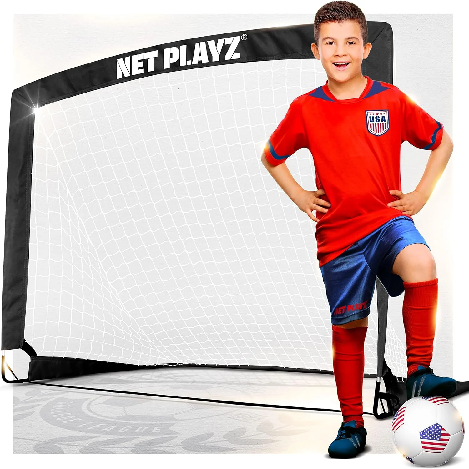Soccer Net Soccer Goals | Kids Pop-up Football Goals for Backyard Practice & Training, Portable, Black, 4 x 3 Ft