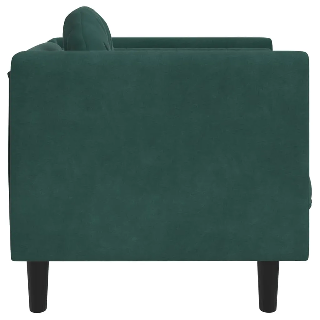 Sofa Chair with Cushion Dark Green Velvet