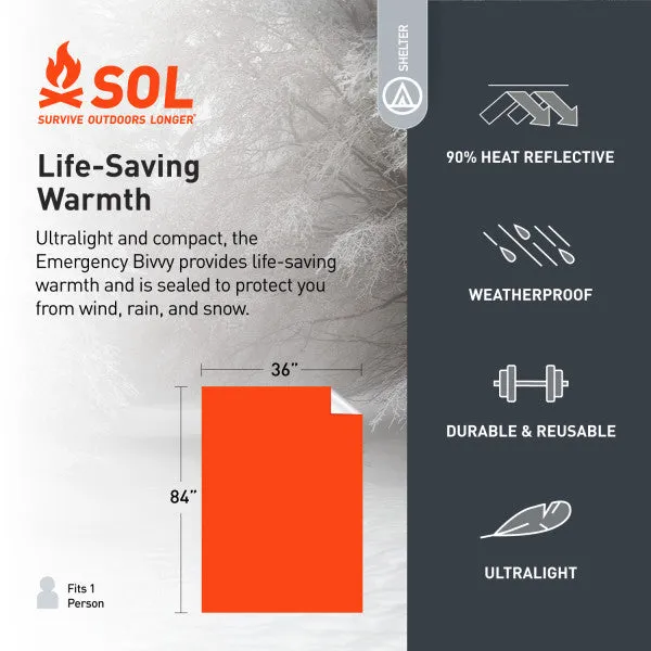 SOL Emergency Bivvy XL with Rescue Whistle