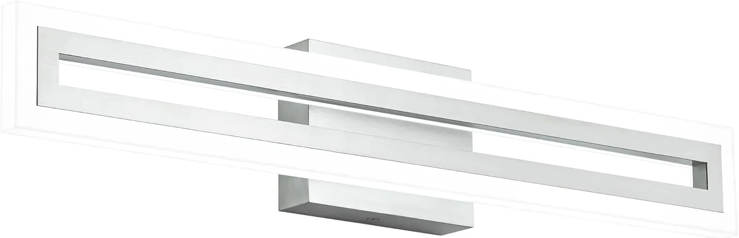 SOLFART 24 Inch LED Bathroom Light Fixtures Brushed Nickel Vanity Lights Bathroom Lighting Fixtures Over Mirror 6000K