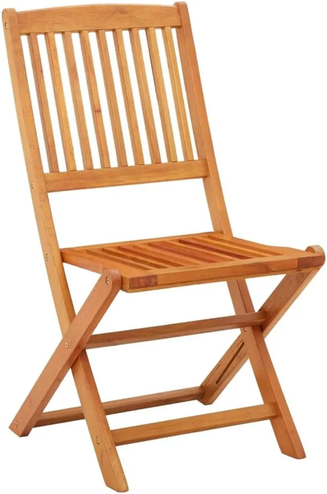 Solid Eucalyptus Wood Folding Patio Chairs 2-Piece Set Outdoor Dining Chairs Weather-Resistant Foldable Furniture for Poolside Camping Beach