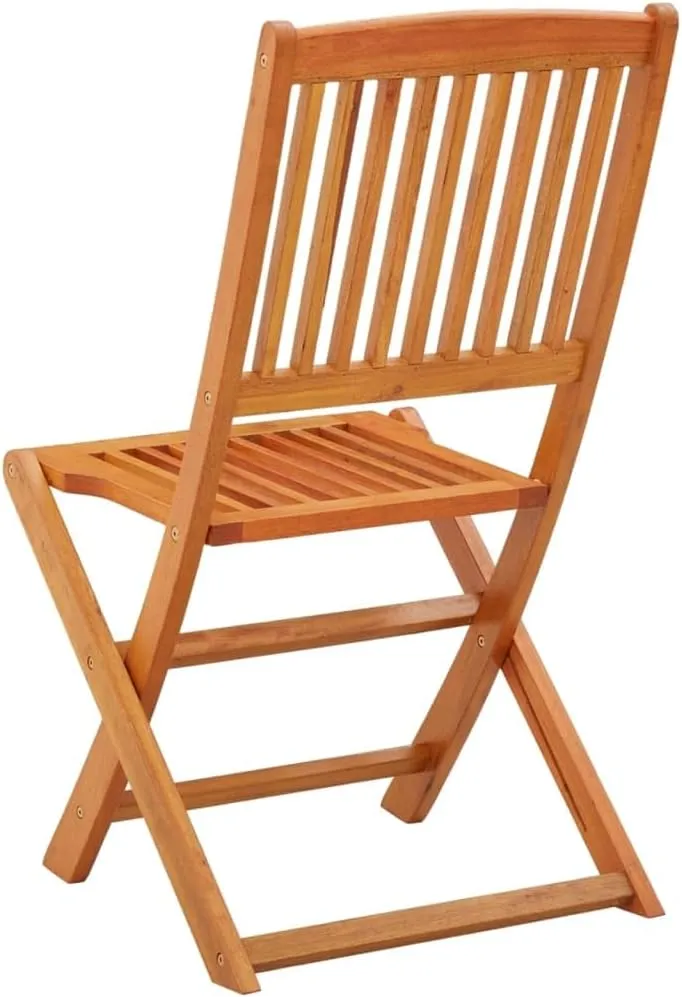 Solid Eucalyptus Wood Folding Patio Chairs 2-Piece Set Outdoor Dining Chairs Weather-Resistant Foldable Furniture for Poolside Camping Beach