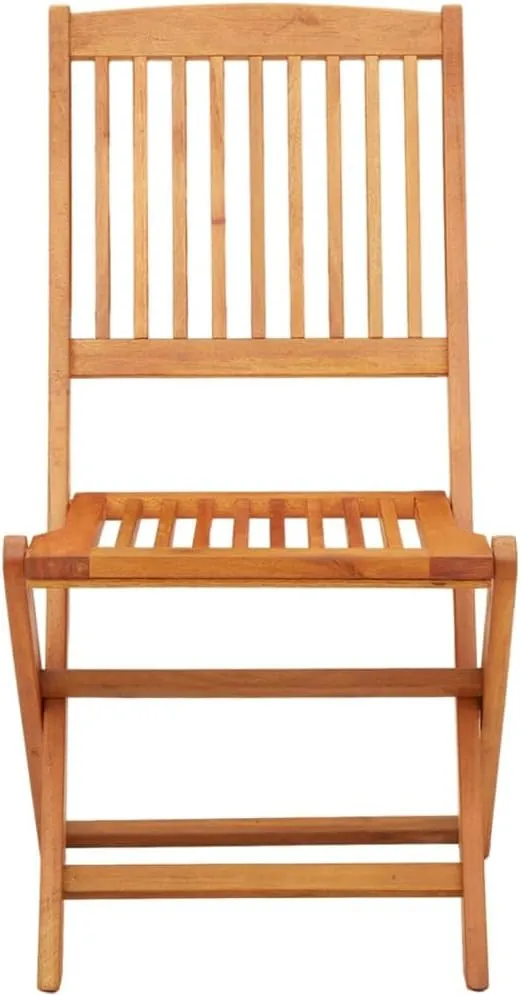 Solid Eucalyptus Wood Folding Patio Chairs 2-Piece Set Outdoor Dining Chairs Weather-Resistant Foldable Furniture for Poolside Camping Beach