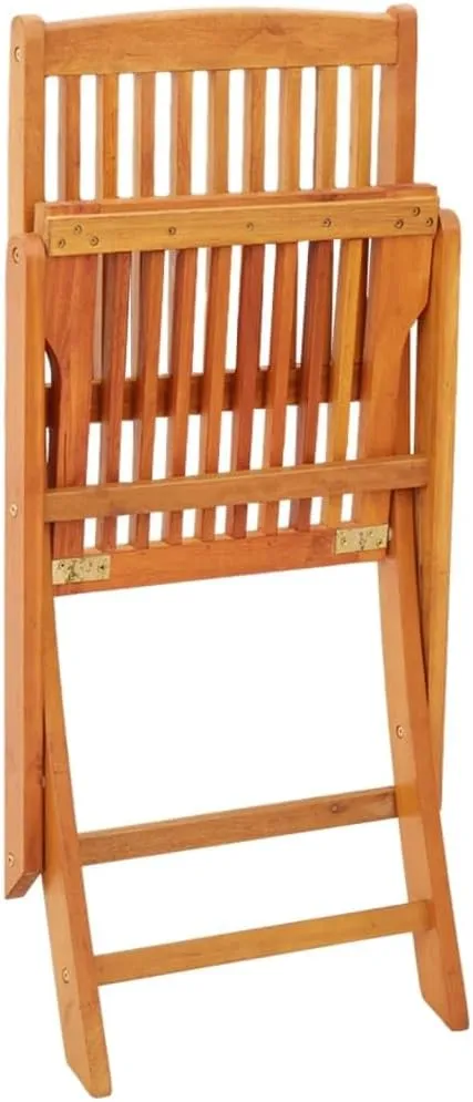 Solid Eucalyptus Wood Folding Patio Chairs 2-Piece Set Outdoor Dining Chairs Weather-Resistant Foldable Furniture for Poolside Camping Beach