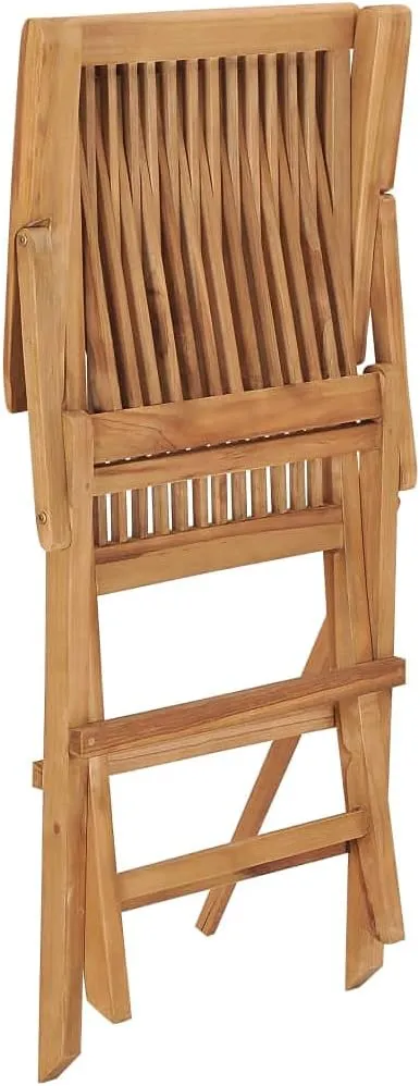 Solid Teak Wood Patio Chairs with Black Cushions 2-Piece Set, Foldable Outdoor Furniture for Garden Poolside Backyard, Weather-Resistant Wooden Lounge Chairs