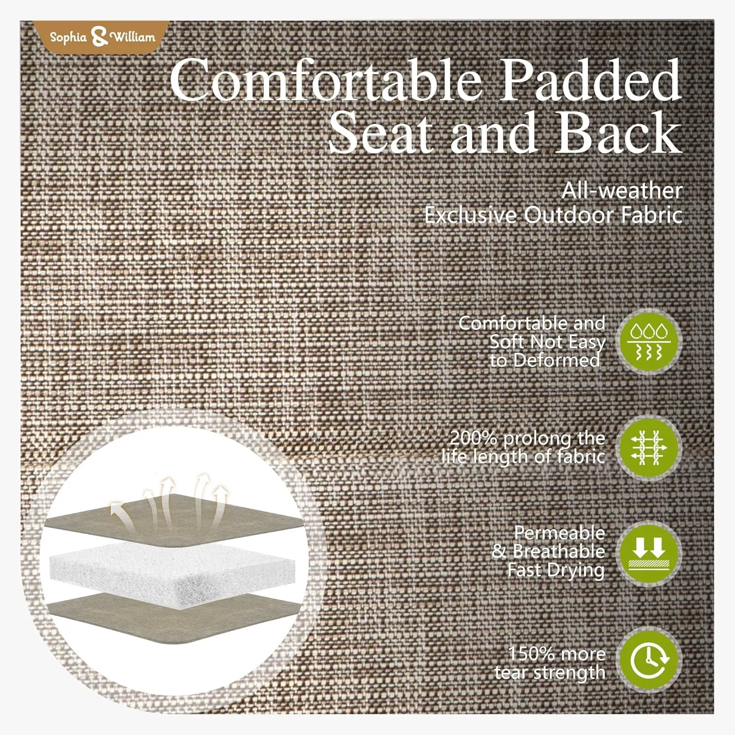 Sophia & William Outdoor Patio Swivel Dining Chairs Set of 4, High Back Padded Patio Dining Chairs, All Weather Textilene Mesh Fabric for Backyard, Poolside, Balcony and Garden