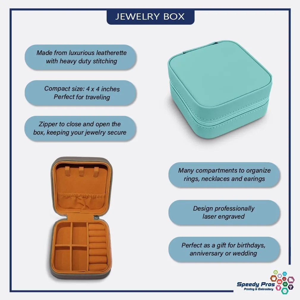 Speedy Pros Engraved Leather Jewelry Box Love Basketball Decal Travel Earring Case for Women Chill