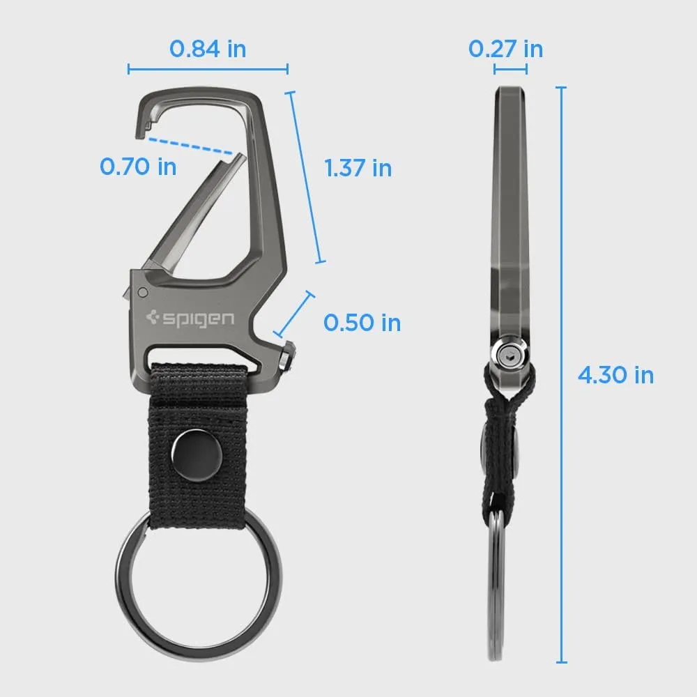 Spigen Life Carabiner Key Ring Clip, Car Keychain Clip, Bottle Opener Key Chain Ring for Men and Women