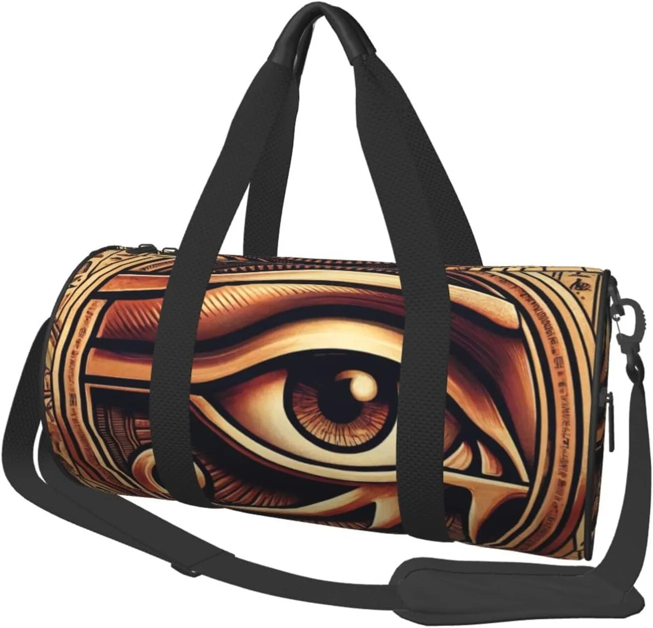 Sports Duffel Bag Hieroglyphs-Eye-Of-Horus Foldable Travel Tote Bag Weekender Sleepover Carry On Bag