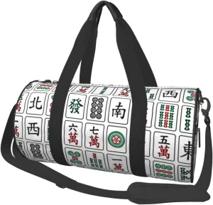 Sports Duffel Bag Mahjong-China-Culture-Hipster Foldable Travel Tote Bag Weekender Sleepover Carry On Bag