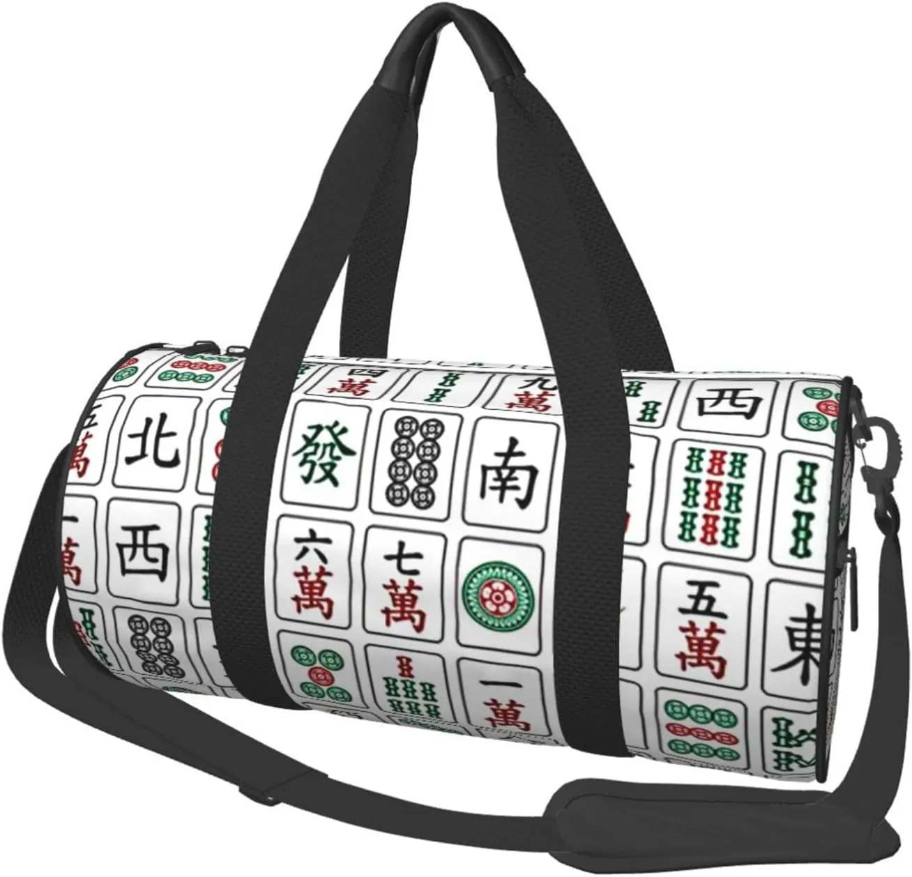 Sports Duffel Bag Mahjong-China-Culture-Hipster Foldable Travel Tote Bag Weekender Sleepover Carry On Bag