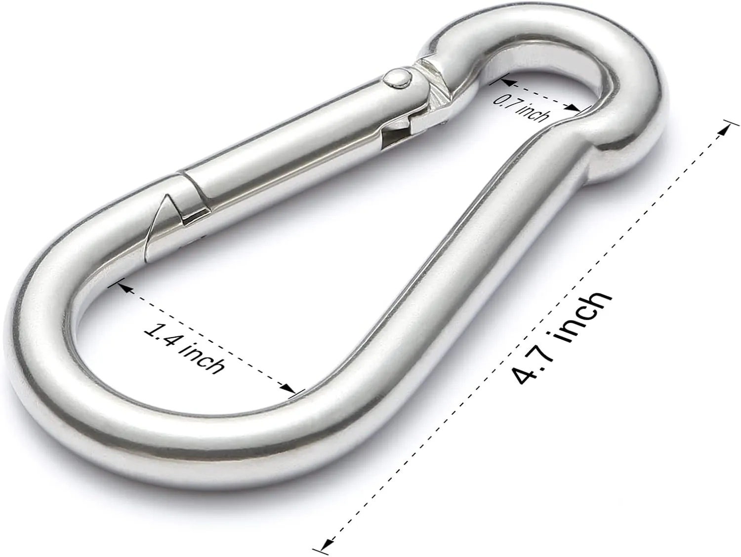 sprookber Stainless Steel Spring Snap Hook Carabiner - 304 Stainless Steel Clips, Set of 6