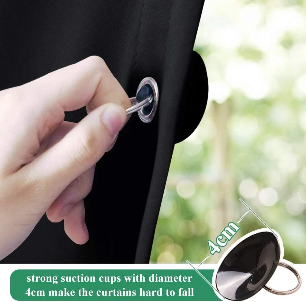 StangH Temporary Blackout Blinds Curtain for Window Travel Portable Adjustable Suckers Sunlight Blocking Blinds Thermal Insulated Curtains for Storage Room/Basement, Black, 51 x 78 Inch, 1 Pc
