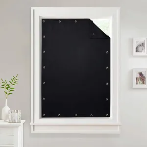 StangH Temporary Blackout Blinds Curtain for Window Travel Portable Adjustable Suckers Sunlight Blocking Blinds Thermal Insulated Curtains for Storage Room/Basement, Black, 51 x 78 Inch, 1 Pc