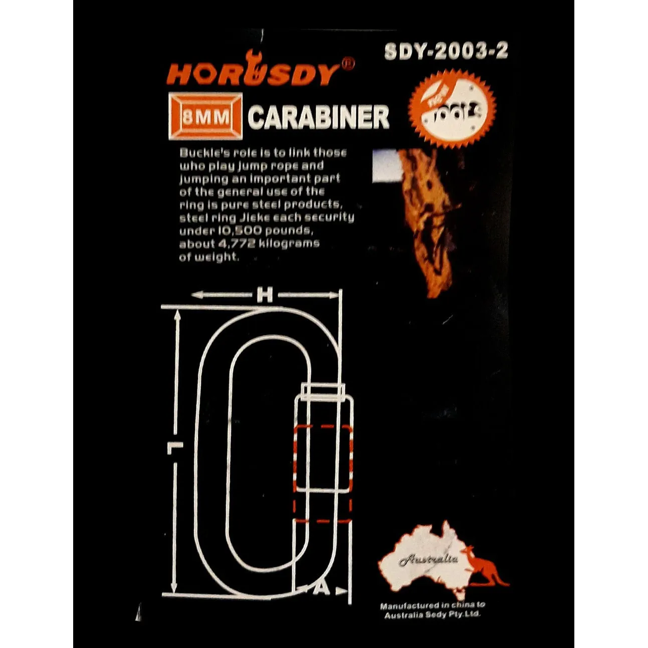Steel Carabiner 2003-2 Load capacity 4772 kg