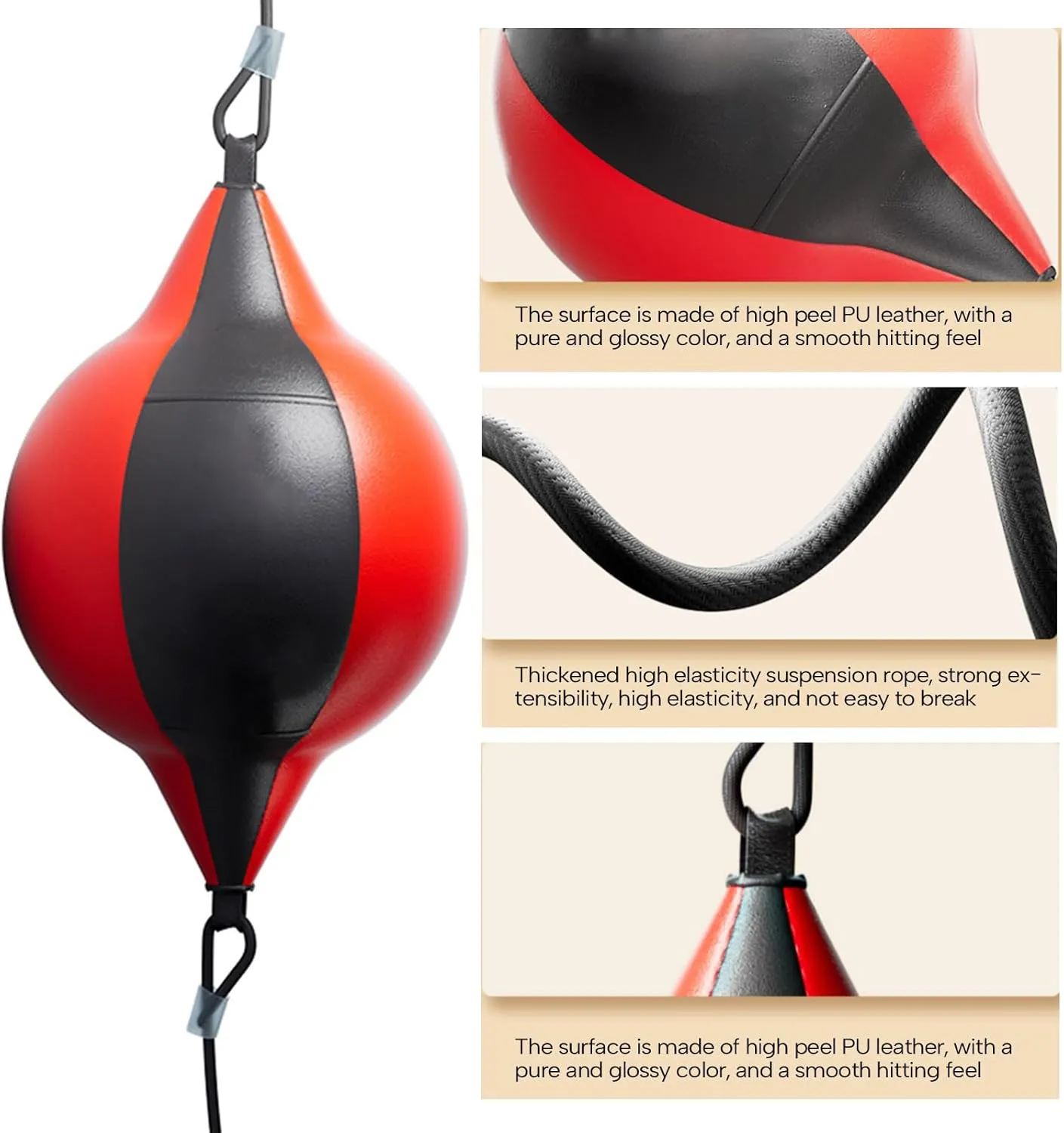 Strong Anti-wear Hanging Punching Bag for Adults and Kids Exercise Boxing Balls PU Leather Boxing Speed Balls